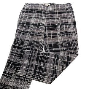 Loft Women's Low Rise Ankle Pant Size 2 Petite Black White Stretch Chino